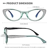 EYEURL Cat Eye Reading Glasses for Women - Blue Light Blocking 4 Pack Ladies Fashion Readers with Flexible Spring Hinges, Anti-Glare&UV Rays +2.00 Eyeglasses, Black/Brown/Green/Purple