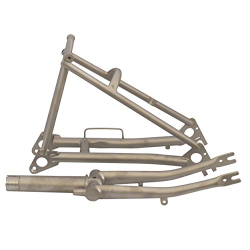 Brompton Titanium Rear Frame Triangle and Fork set (Made in Europe) Light Grey