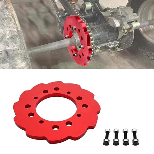 Canitu Sprocket Guard,Motorcycle 1/2 Poly Billet Aluminum Chainring Sprockets Chain Guard Protector Cover for Honda TRX250R / TRX450R / TRX400EX / TRX250X / TRX400EX (RED)