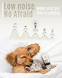 oneisall Dog Clipper Low Noise, Dog Grooming Kit with Rechargeable, Dog Shaver Cordless Electric Quiet Hair Clipper Set for Dog Cats Pets（Gold）