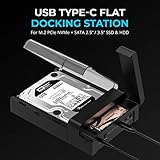 SABRENT USB Type-C Lay Flat Docking Station for M.2 PCIe NVMe + SATA 2.5'"/3.5" SSD & HDD with Offline Clone Function [DS-UFNC]