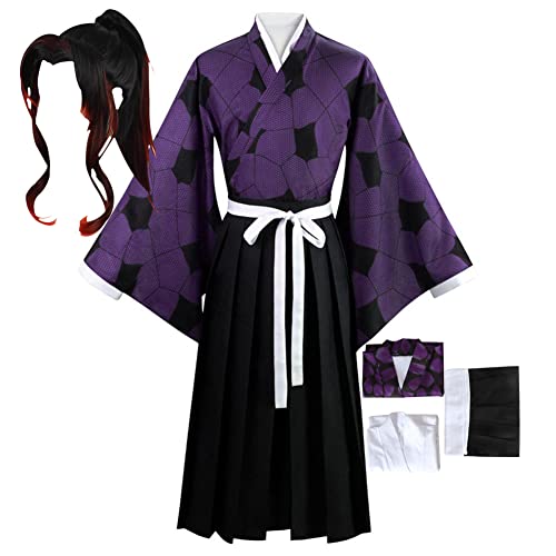 Okazaki Kibutsuji Muzan Cosplay Costume Enmu Dream Daki Costume Suit Full Set with Wig (M, Kokushibo)