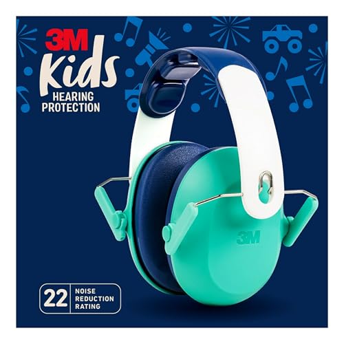 3M Kids Hearing Protection, Hearing Protection for Children with Adjustable Headband, 22dB Noise Reduction Rating, Studying, Quiet, Concerts, Events, Fireworks, For Indoor and Outdoor Use, Green