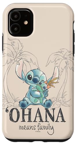 iPhone 11 Disney Lilo & Stitch Ohana Means Family Cute Hug Sketch Case