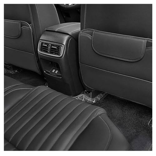 RJHUYDS Backseat Car Organizer for Smart Fortwo 450 451 453 454, Leather Waterproof Back Seat Storage Pocket Protectors Kick Mats Accessories Interior Travel,A/black