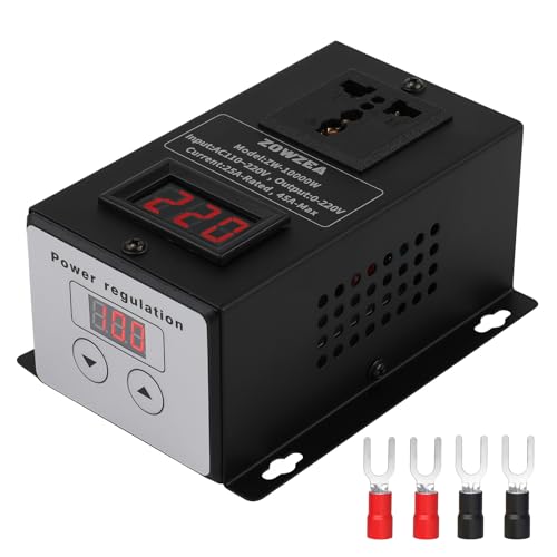 ZOWZEA 10000W Variable Speed Controller SCR Voltage Controller Fit for Router Fan Electric Motors Rheostat AC 120V 220V 25A Max