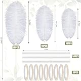 Yuxung 6 Sets Wedding Table Centerpiece Accessories Including 159 Pieces Natural Ostrich Feather Bulk Plastic Vases and Beads Necklaces for Wedding Home Party Centerpiece Supplies(White)