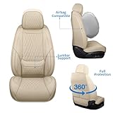 Car Seat Covers, Leather Car Seat Covers, Automotive Seat Covers 2 Front Seats, Fit for Most Cars SUV and Most Sedans Hatchbacks Crossovers, Super Breathable Waterproof Full Wrapping Edge Seat Covers