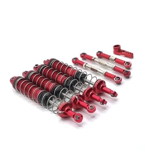 Metal upgrade shock absorber connecting rod 25T steering arm For WLtoys 104009 12401 12402-A 12403 12404 12409 RC Car parts(Red)