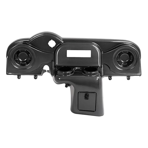 WUTIST Dashboard Cover Compatible with 2008-Up EZGO RXV Models Radio Speaker Dash Cover W/Keys Carbon Fiber Color Plastic ABS