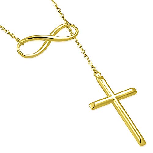 My Daily Styles 925 Sterling Silver InfinitySilver Cross Necklaces For Women - Cross Pendants 3 Color Styles Religious Jewelry with Adjustable Chain - Top Gifting Idea