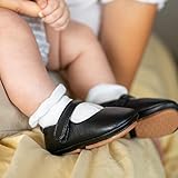 Felix & Flora Black Baby Shoes Girl 12-18 Months - Infant Baby Walking Shoes Moccasinss Rubber Sole Crib Shoes(Black,12-18 Months)