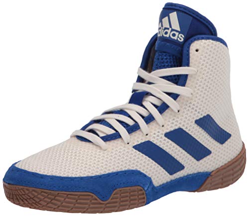 adidas Boy's Tech Fall 2.0 Wrestling Shoe, White/Royal Blue/Gum, 5.5 Little Kid