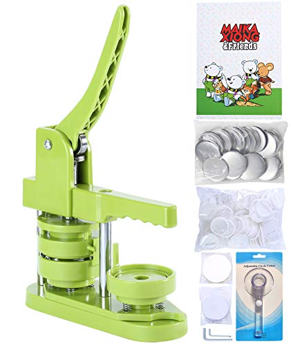 Happizza Button Maker Machine 58mm - (3rd Gen) Installation-Free 58mm(2.25in) DIY Pin Badge Button Maker Press Machine Badge Punch Press with Free 100pcs Button Parts&Pictures&Circle Cutter&Magic Book