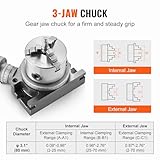 VEVOR Rotary Table for Milling Machines, 4''/ 100 mm, Horizontal Vertical Model Precision Milling Rotary Table, with 3.1''/80 mm 3-Jaw Chuck M10 T-Bolts Nuts, for Milling Engineering Indexing Tools