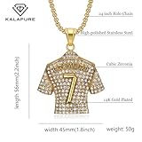 Kalapure Number 7 Soccer Jersey Necklace for Boys, No.7 Soccer Jersey Ball Necklace for Mens, No.7 Jersey Soccer Necklaces for Football Fans