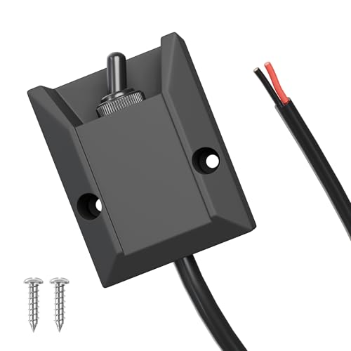RVMARINEPAT Wired Toggle Switch 12V 30A Heavy Duty Waterproof Toggle Switch SPST ON/Off 2 Pin Latching Rocker Switch with 2ft Wire for Marine, RV, Automotive, Boat Electrical Systems