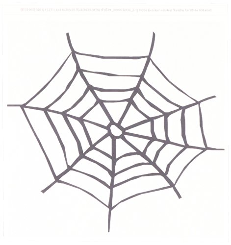 3dRose ht_39336_2 Center Black Spider Web Halloween Art Iron on Heat Transfer for White Material, 6 by 6-Inch