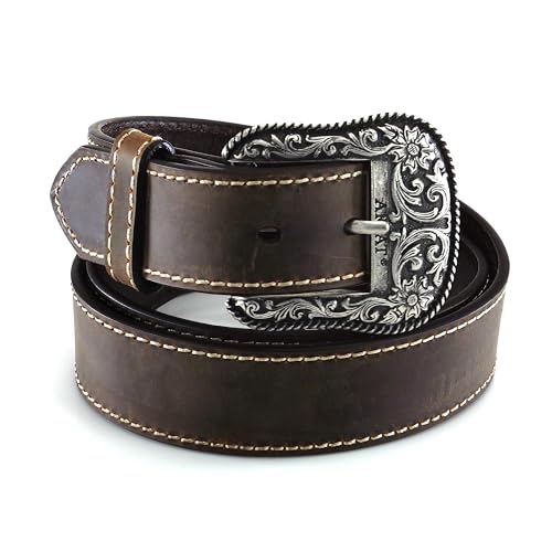 ARIAT Women's Basic Heavy Stitched Belt, Brown, Large