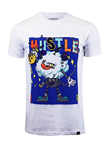 SCREENSHOTBRAND-S11024 Mens Hip-Hop Premium Hipster Tee Hustle Tongue Cartoon Character Print T-Shirt-White-XLarge