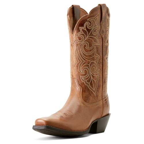 ARIAT Women's Round Up Square Toe Western Boot, Ready Russet, 9