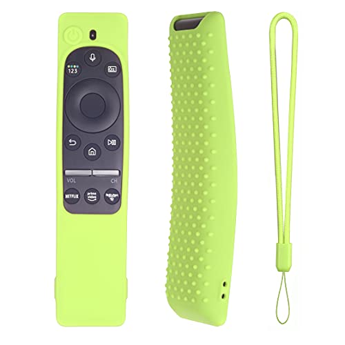 Silicone Protecitve Cover for Samsung Smart TV Remote Controller BN59 Series,BN59-01312A BN59-01274A QLED 8K Samsung Remote Case Silicone Case with Lanyard(Glow Green)