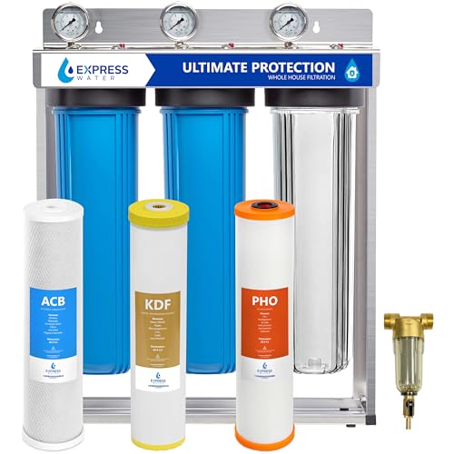 Whole House Water Filter System| Ultimate Protection | 3 Stage Water Purifier Whole Home, Top-Tier Heavy Metal + Anti-Scale Filters, High Reduction in Scale, Chloramine, Chlorine, PFAs, Lead, Arsenic