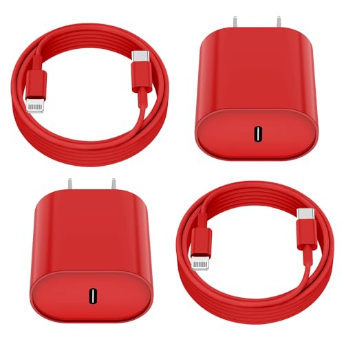 Fast Charger for i Phone 14 13 12 Charge Fast Charging, 2Pack 6FT USB C to L Cable with 20W USB C for i Phone Charger Block, Compatible with iPhone 14 13 12 Pro 14 Plus 13 Pro Max -Red