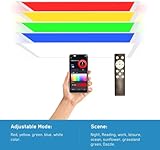 2x4 FT LED RGBW 5000K Multicolor Flat Panel Light Remote & App Controlled 60W 6600lm Color Changing LED Panel Light Smart Wi-Fi Drop Ceiling Light with Alexa/Google Assistant (4 Pack)