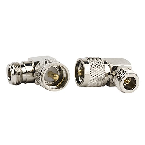 Eagles (Pack of 2 N Female to UHF Male 90 Right Angle Connetor Adapter, PL-259 Right Angle Connector Coaxial Coax Adapter