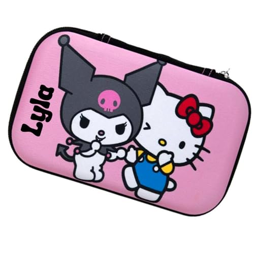 HELLO KITTY AND FRIENDS Kuromi Pencil Case Personalized Pink School Supplies Organizer Molded Zippered Pouch with Custom Name