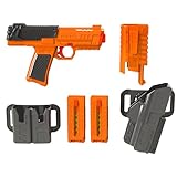 DART ZONE Pro-Series MK-2 120 FPS Foam Blaster for Adults, Teens - Soft Bullet Blaster Ages 14+ with 18 Half Length Darts, 2 Mags & Holsters – Toy Pistol Blaster 120 ft Range