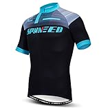 sponeed Mens Cycle Jerseys Set Shorts Gel Padded Tights Bicycle Pants Paddding US M Black Blue