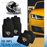 Fanmats Jacksonville Jaguars Set of 4 Car Mats for Cars, SUV, Pickups - All Weather Technology Protection, Deep Reservoir Design, Universal Fit - 3D NFL Team Logo - 29” x 17” Front - 14”x17” Rear Mat