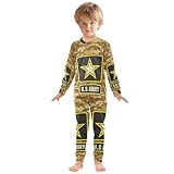 Krafig Army Camouflage Unisex Long-Sleeve PJ Sets, 2-Piece Pajamas Sleepwear