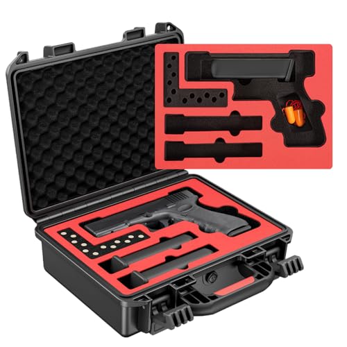 Kinghardcase Hard Gun Case Handguns for Glock Case Waterproof Pistol Case With Foam TSA Approved handgun case for GLOCK G17/G19/G43/G20/G21/G22/G23/G31/G32/G37/G38/G45 Pistol Accessories