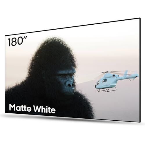 AWOL VISION 180-inch Projector Screen Fixed Frame, 1.3 dB Peak Gain, The Perfect Combo with LTV-2500, 80% Picture Quality Improved, 4K / 8K Ultra HD, Active 3D Wall Mount Projector Screen, MW-180