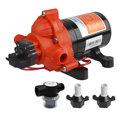 SEAFLO 33 Series 12V DC RV/Camper/Boat/Off-Grid Fresh Water Pressure Pump –12V, 3.0 GPM, 45 PSI, On Demand Self-Priming, Built-In Pressure Switch - NSF, CE & Rohs Certified, UL Listed, 4-Year Warranty
