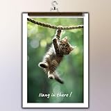 Generic hang in there cat poster Inspirational Canvas Print – Uplifting Wall Art for Home and Office 12x18inch-Unframed