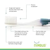 NIMBUS Extra Soft Toothbrushes (Regular Size Head), Periodontist Design Tapered Bristles for Sensitive Teeth & Receding Gums (5 Pack, Colors May Vary)