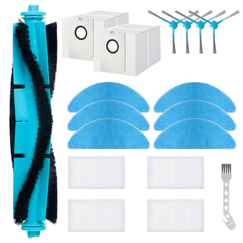 Accessory Kit for Cecotec Conga 8290 Power Ultra Home Genesis/7490 Immortal X-Treme Robot Vacuum Cleaner Replacement Parts.1 Main Roller Brush, 4 Filters, 6 Mop Pads, 4 Side Brushes, 2 Dust Bags, 1