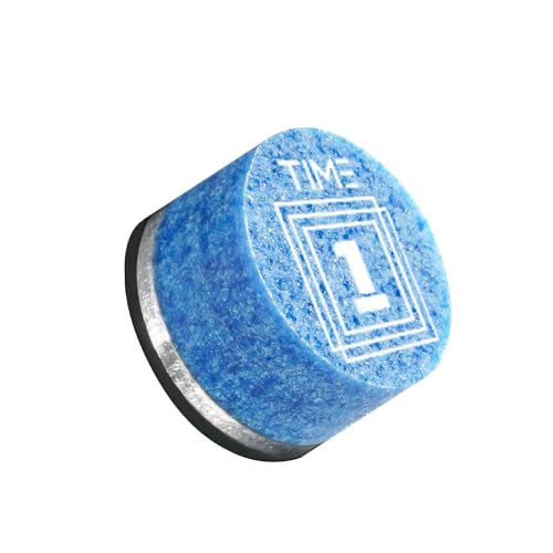 RHINO TIME Crystal Pool Billiard Cue Tip - 14mm/ Blue/Hardness: TIME 1 Super Soft/Pack 3