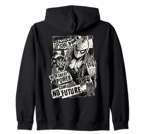 Marvel Spider-Man Anarchic Spider-Punk With Great Power Zip Hoodie