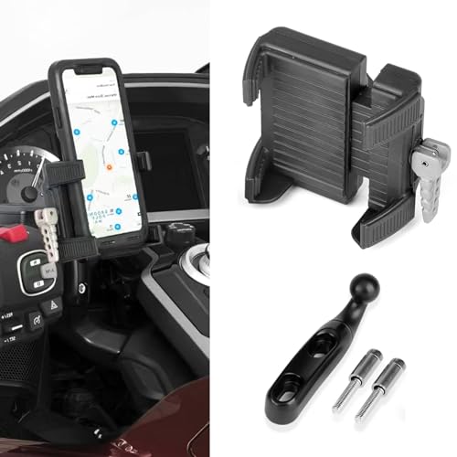 RUNNING PANTHER Motorcycle Phone Mount for Harley Davidson, Universal Cell Phone GPS Navigation Holder with Black Perch Mount for Harley Yamaha Kawasaki Suzuki Indian Honda Goldwing GL1800 GL1500