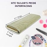 Superpunch Tailor’s Pride Interfacing/Interlining, HTC87009-21’’Wide, Fabric Stabilizer for Sewing, Sew-in Hair Canvas 41% Acrylic, 16% Polyester, 15% Rayon, 9% Cotton, in 5 Yard Package Made in USA