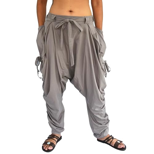 Sakoonee Women Men Baggy Harem Pants Lounge Trousers Palazzo Dhoti Style 2 Pockets Cotton