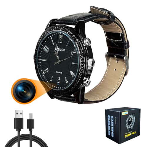 1080P HD Hidden Camera Watch with 16GB Memory Card, Connected to Computer to Read Data, Hidden Spy Camera Used for Home Indoor and Outdoor Security, No Need WiFi Cam, for Windows/Mac/Linux Systems