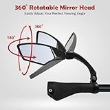 Hafny NEW Handlebar Bike Mirror, HD,Blast-resistant, Glass Lens, HF-MR095 (Anti-glare left)