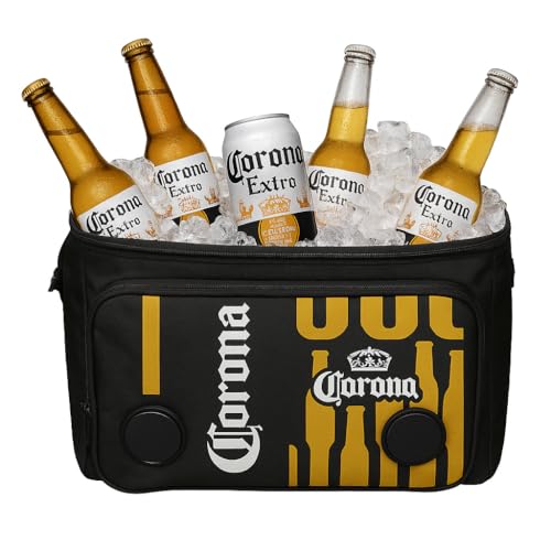 Corona Insulated Cooler with Speakers Holds 36 cans - Modern Floating Cooler with Speakers Super Portable Travel Cooler Durable Speaker with Bluetooth for Parties, Festivals, Boats, and Beaches