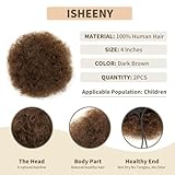 isheeny Small Ponytail Wig For Little Girls, Brown Drawstring Ponytail Human Hair For Kids, Adorn Your Look With Our Drawstring Afro Puff, The Perfect Hairpiece For Everyday And Special Occasions